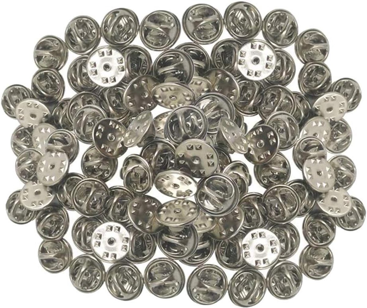 Pin locks 50pcs - metalen sluitingen - zilver - vervangende pin backs voor badges - ShopVlot