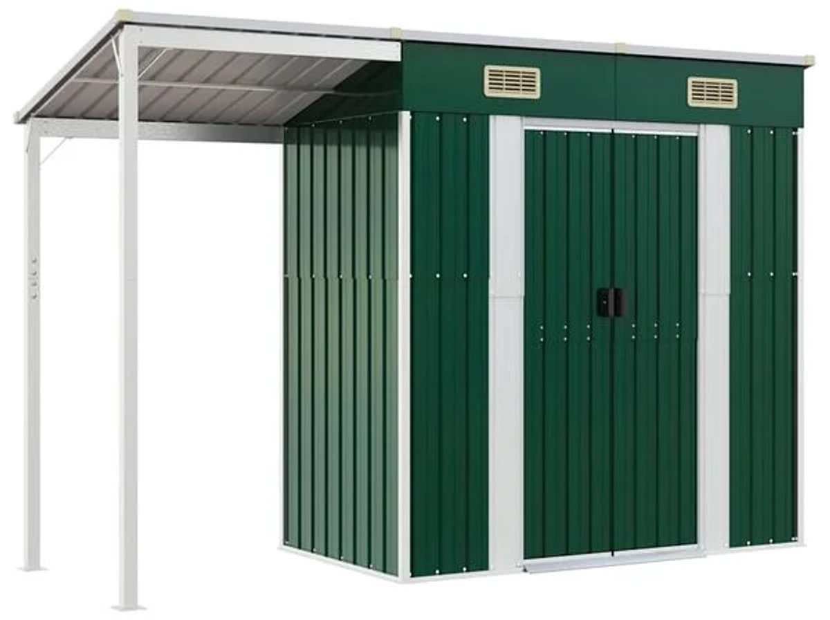Tuinschuur - Fietsenhok - Stalling - Fietsberging - Huis - Overdekt - Fiets - Groen - Scooter - Fiets