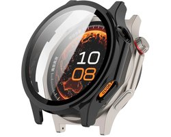 Strap-it hard case hoesje met glasplaat geschikt voor OnePlus Watch 4 47mm (zwart) – stevige beschermcase met geïntegreerde screen protector – optimale kras- en stootbescherming voor je smartwatch