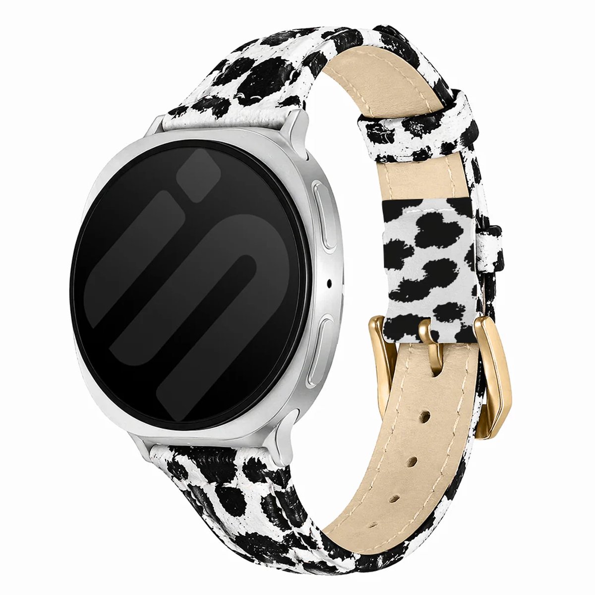 Strap-it leren bandje – geschikt voor Samsung Galaxy Watch 8 (40mm), Samsung Galaxy Watch 8 (44mm) & Samsung Galaxy Watch 8 Classic – comfortabel, verstelbaar – Luipaardprint