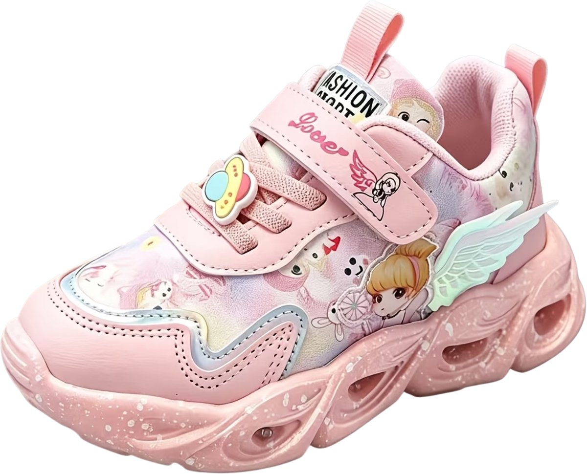 Currero Schoenen Meisjes Met Licht Sneakers Comfortabel Wandelschoenen Casual Kinder Schoenen 32 Roze