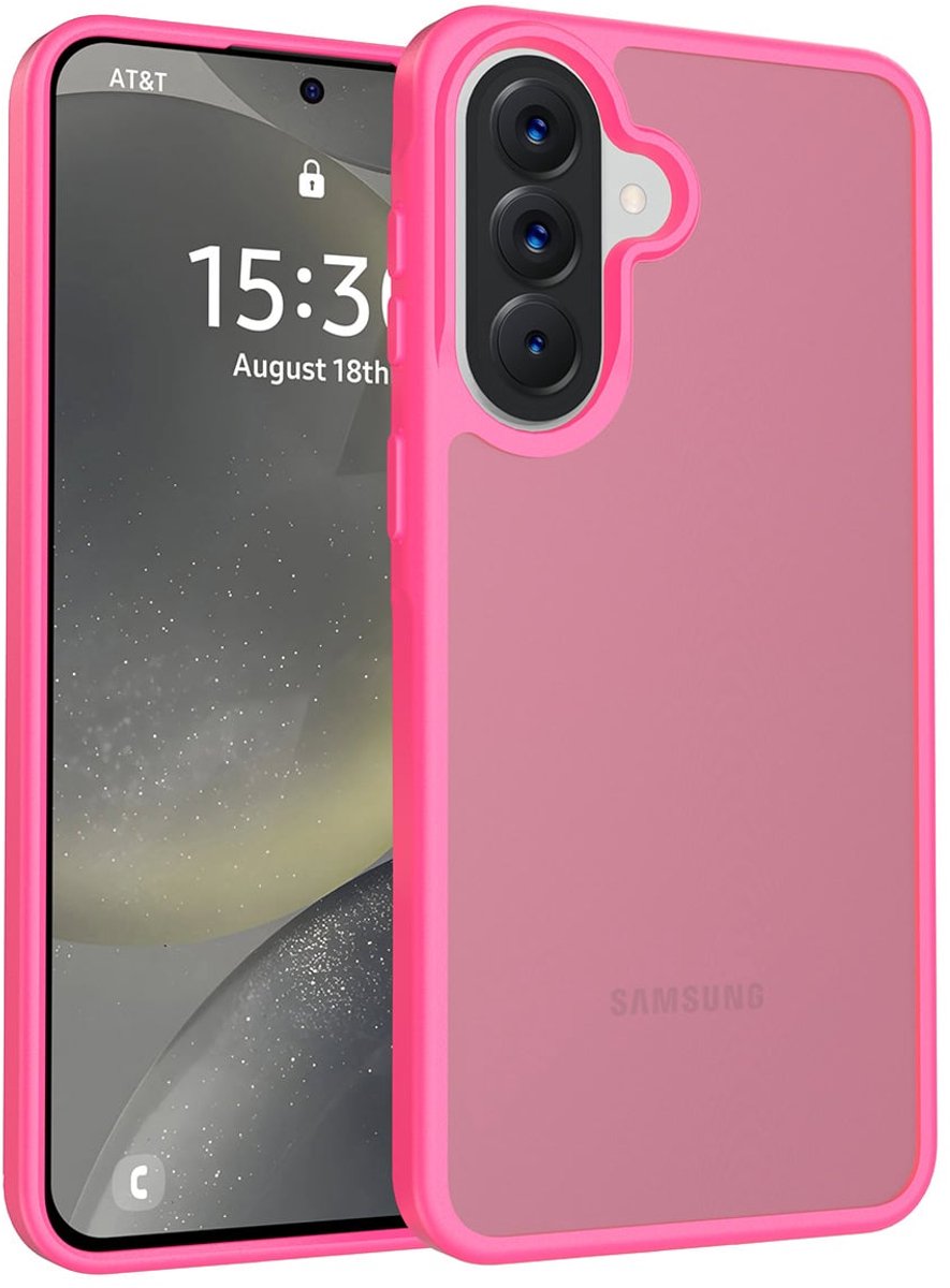 Solidenz Hoesje - geschikt voor Samsung Galaxy A27 - Frosted transparante hoes - Fel Roze