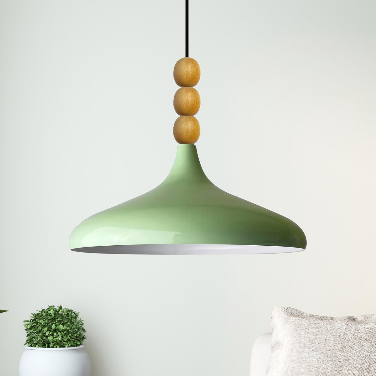 Bamyum Champion hanglamp, industriële Modern stijl, Ø35 cm, mintgroen metalen lamp