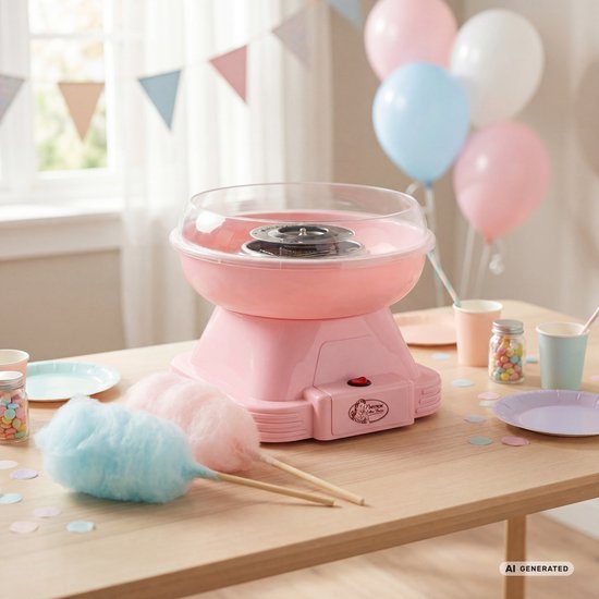 Bestron Suikerspinmachines - ACCM400P - Cotton Candy - Incl. 10 stokjes & maatlepel - Roze - 5 jaar garantie — afbeelding 5