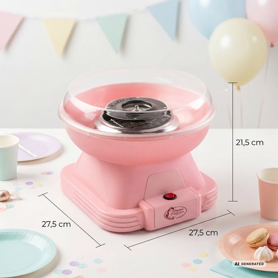 Bestron Suikerspinmachines - ACCM400P - Cotton Candy - Incl. 10 stokjes & maatlepel - Roze - 5 jaar garantie — afbeelding 4