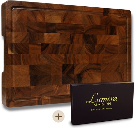 Luméra Maison – Houten Snijplank Walnoot – 45×30×4 cm – Kopshout Hakblok