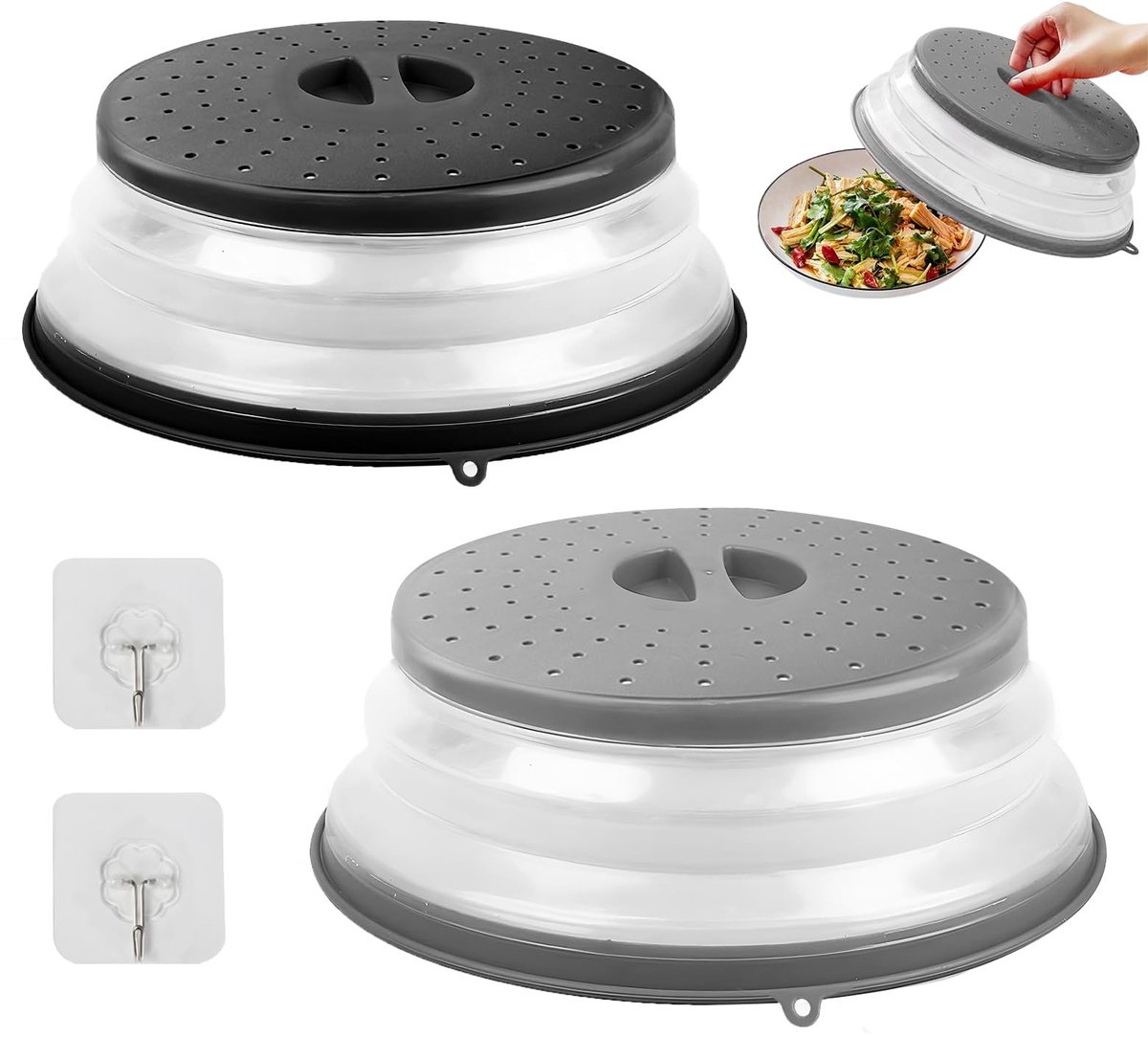 Omgoods - Set van 2 Magnetron Deksel voor Voedselbescherming