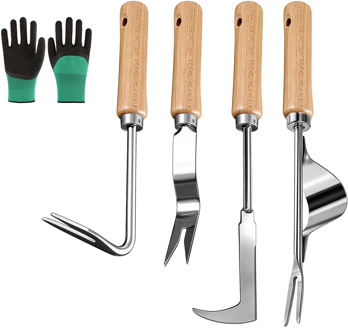 Omgoods - Handmatige Onkruidverwijderaar Set van 4 - Tuingereedschap