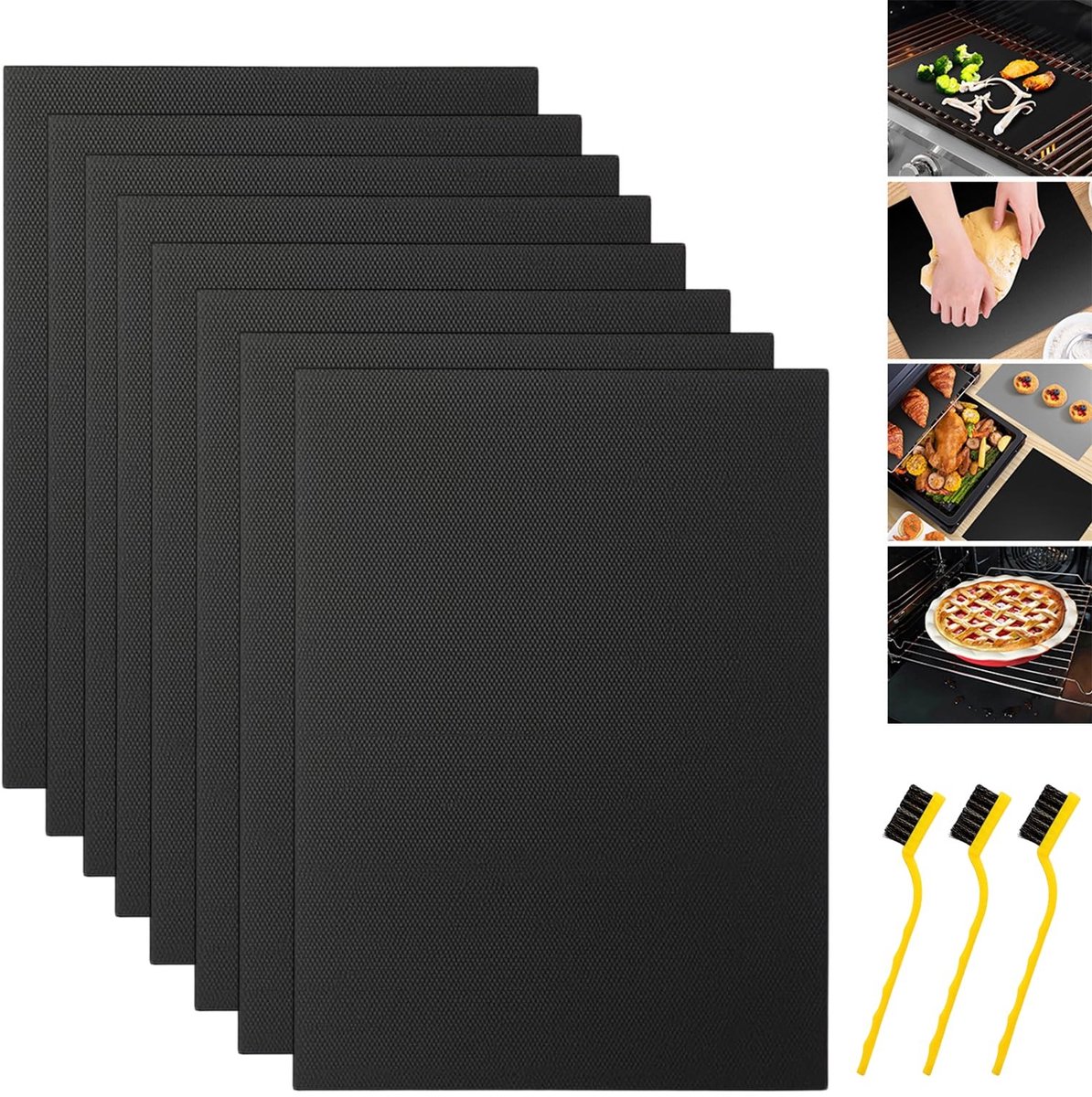 Omgoods - Set van 8 Herbruikbare Bakfolies voor de Oven 40x33 cm