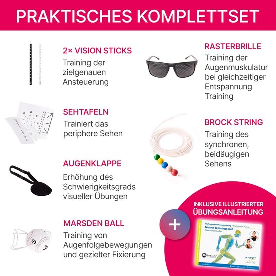 Neurotraining Starterset - Visuele Training Tools - Oogspieren Trainen - 6 Delige Set - Eenheidsmaat - Multicolor — afbeelding 2