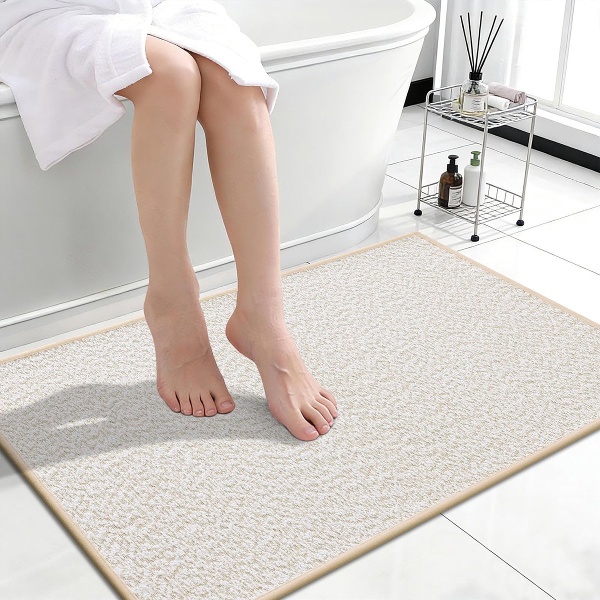Omgoods - Dunne Badmat met Antislip, Absorberend en Sneldrogend, 60 x 90 cm