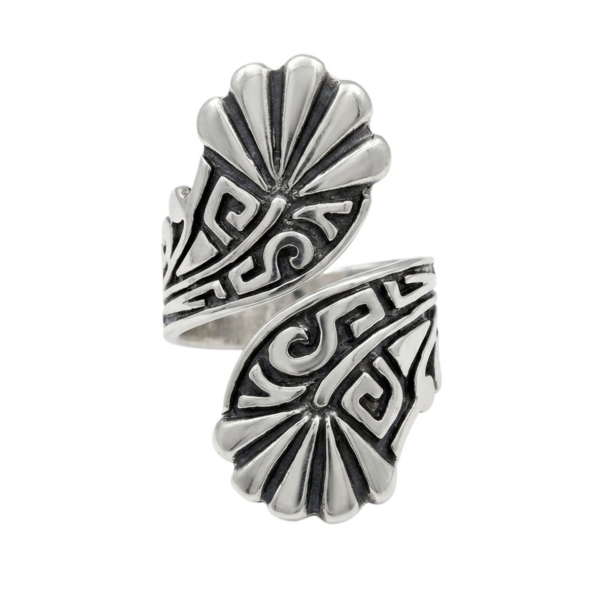 Unieke 925 Sterling Zilveren Statement Ring - Vintage Bypass Design - Verstelbaar (Maat 19) - 10 Gram Zwaar Zilver