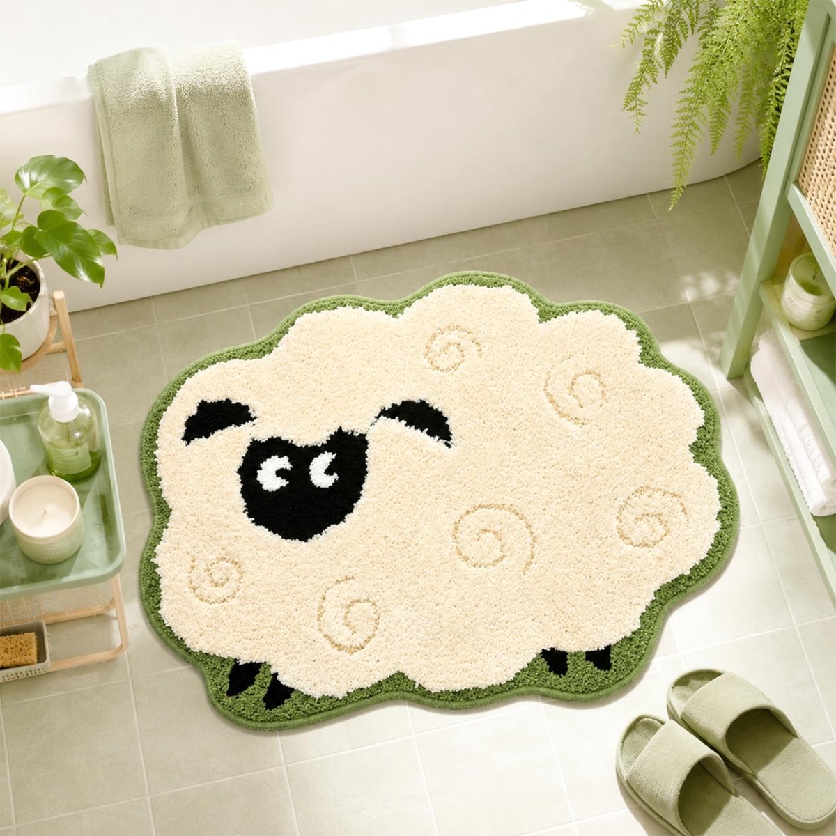 Omgoods - Schattige Schaap Badmat voor Douche en Badkamer