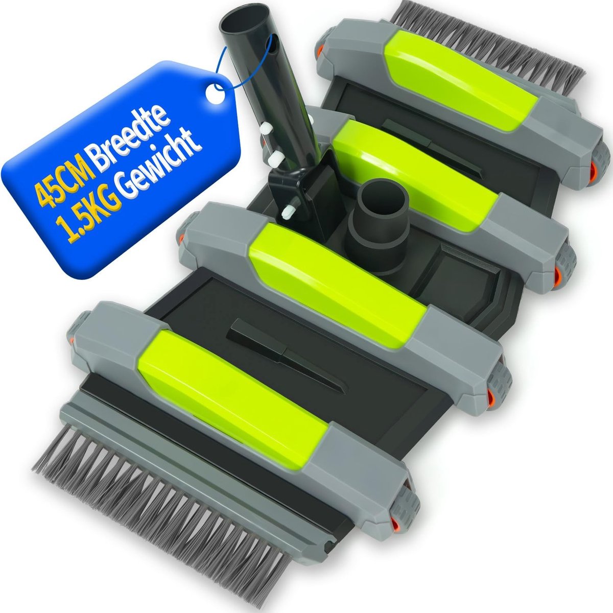 Omgoods - Pool Vacuum Cleaner Borstel met Wielen en Suction Aansluiting