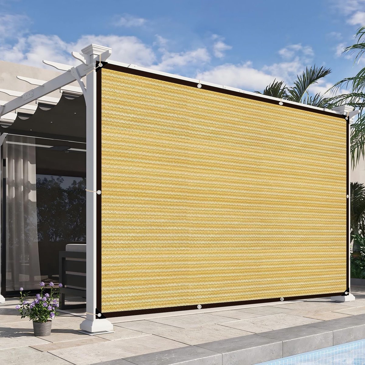 Omgoods - Schaduwnet Beige 3 x 3 m - UV-Bescherming en Privacy voor Tuin