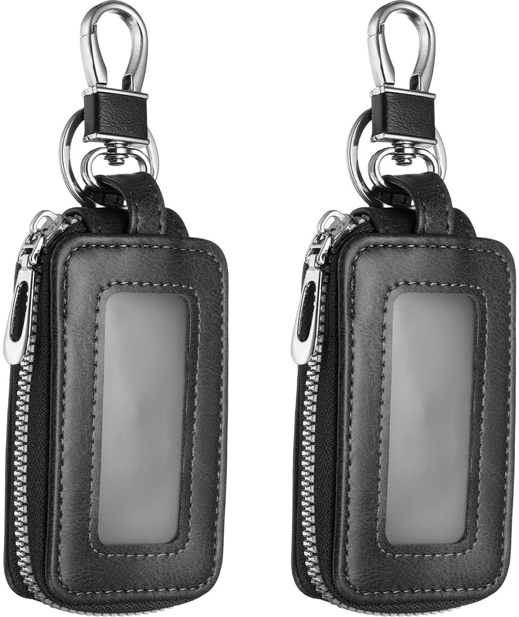 Omgoods - Set van 2 Sleuteletuis van Leer met RFID-bescherming