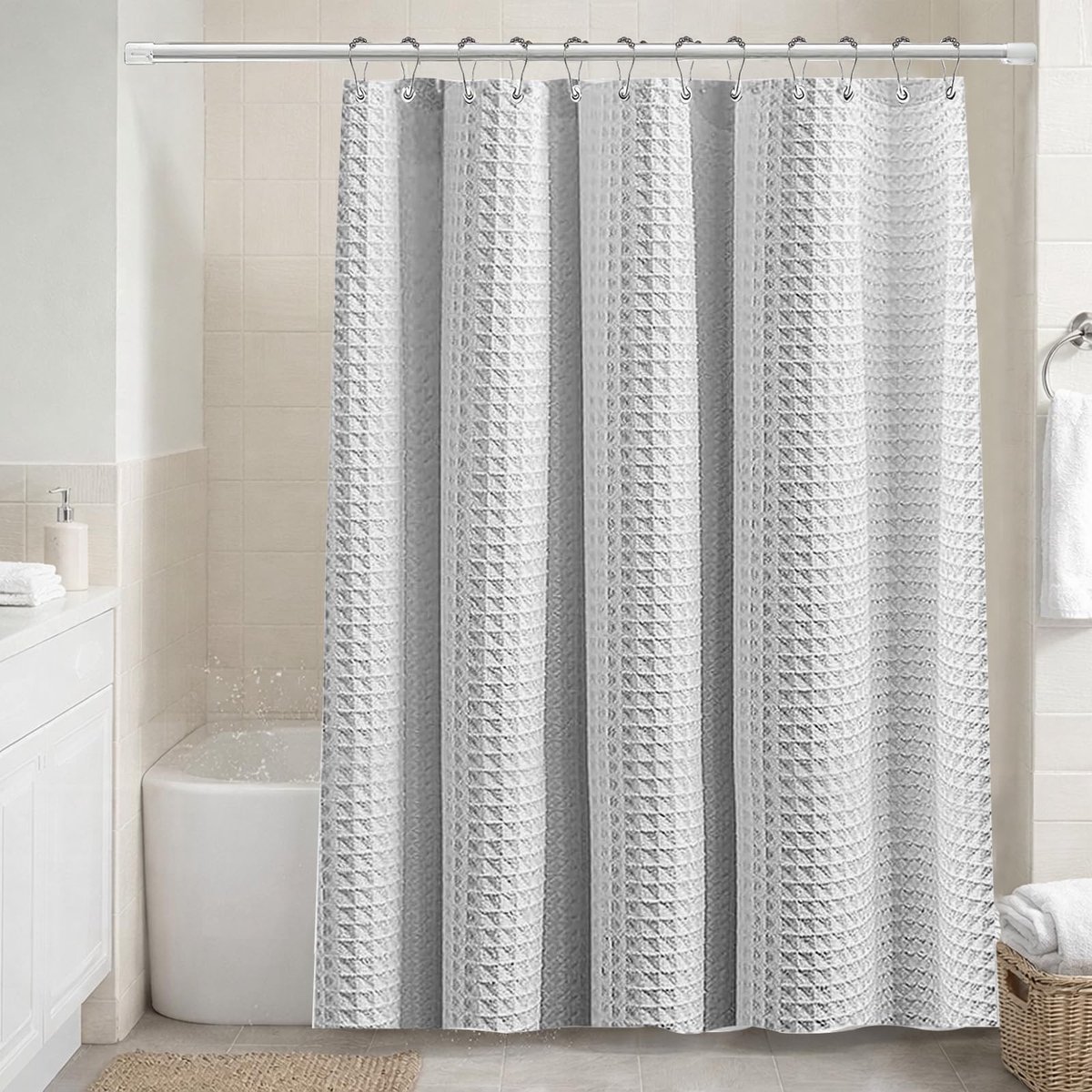 Omgoods - Waterdicht Douchegordijn 180 x 200 cm - Schimmelbestendig met Haken