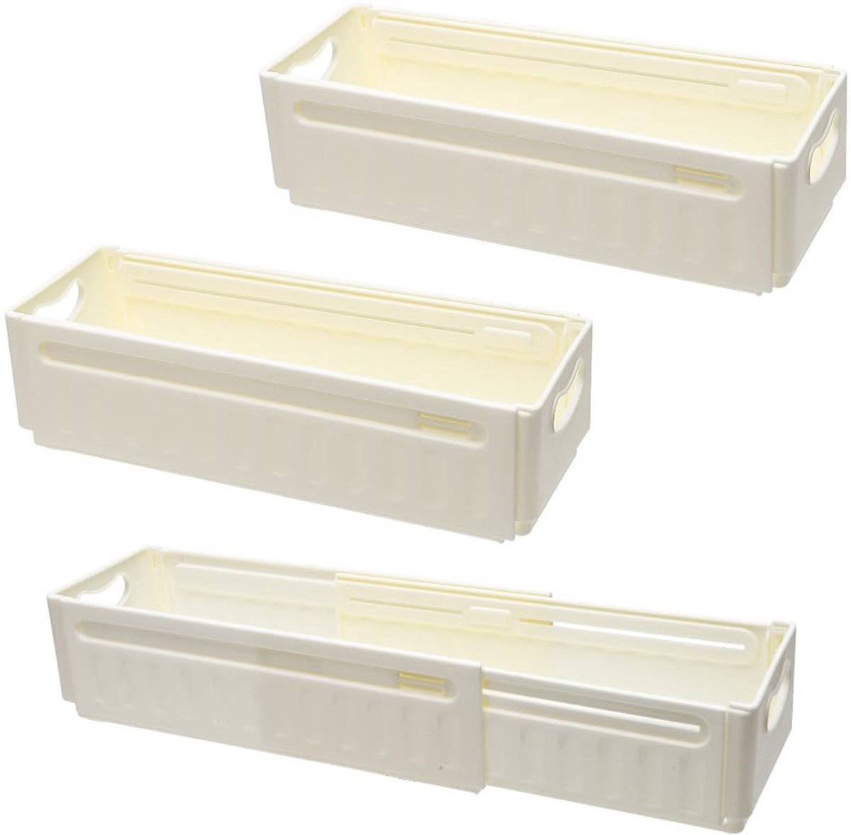 Omgoods - Opbergdoos Plastic Vouwbaar, Set van 3 voor Keuken en Kantoor