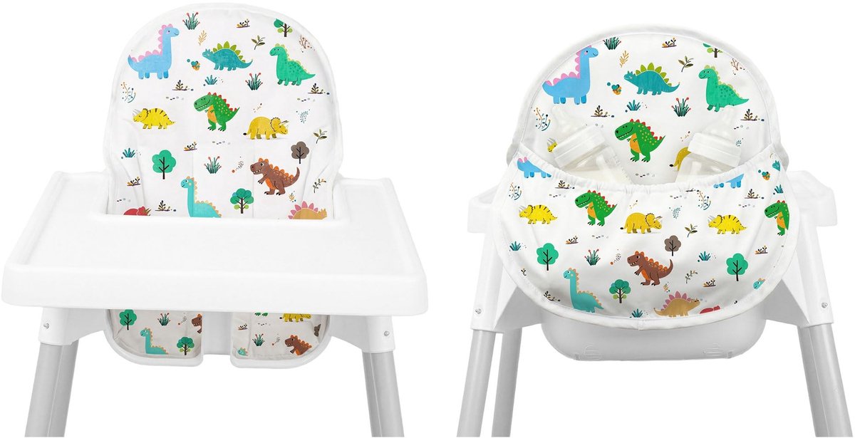 Omgoods - Hoogstoel Kussen voor IKEA Antilop met Cartoon Dinosaurus Motief