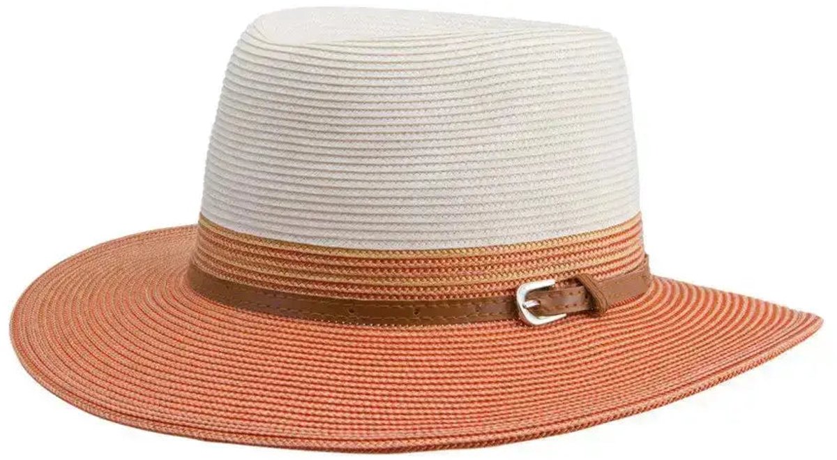 Bella Fedora – Zonnehoed Dames UV Werend House of Ord - Maat: S-M: 56 cm - Ivory/Tan