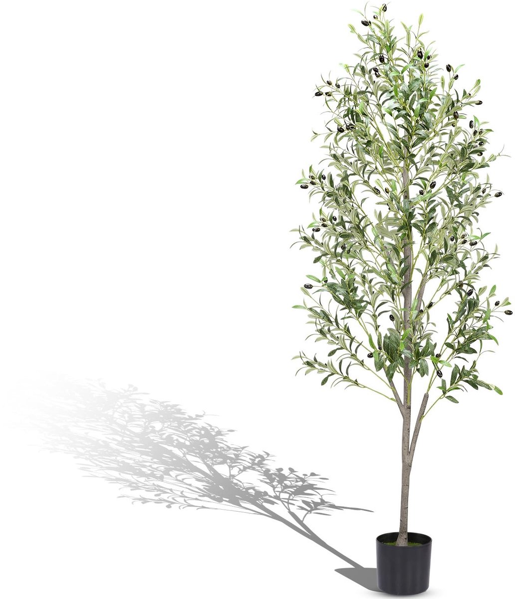 Omgoods - Kunstplant Olijfboom 180 cm - Realistische Kunstplant voor Binnen