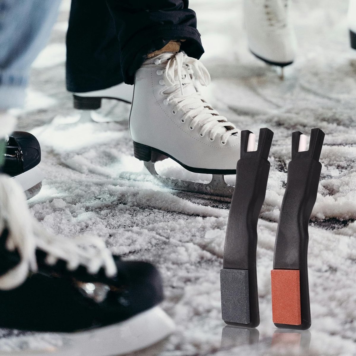 Omgoods - Set van 2 V-vormige Schaatsen Slijpers voor IJsbladen