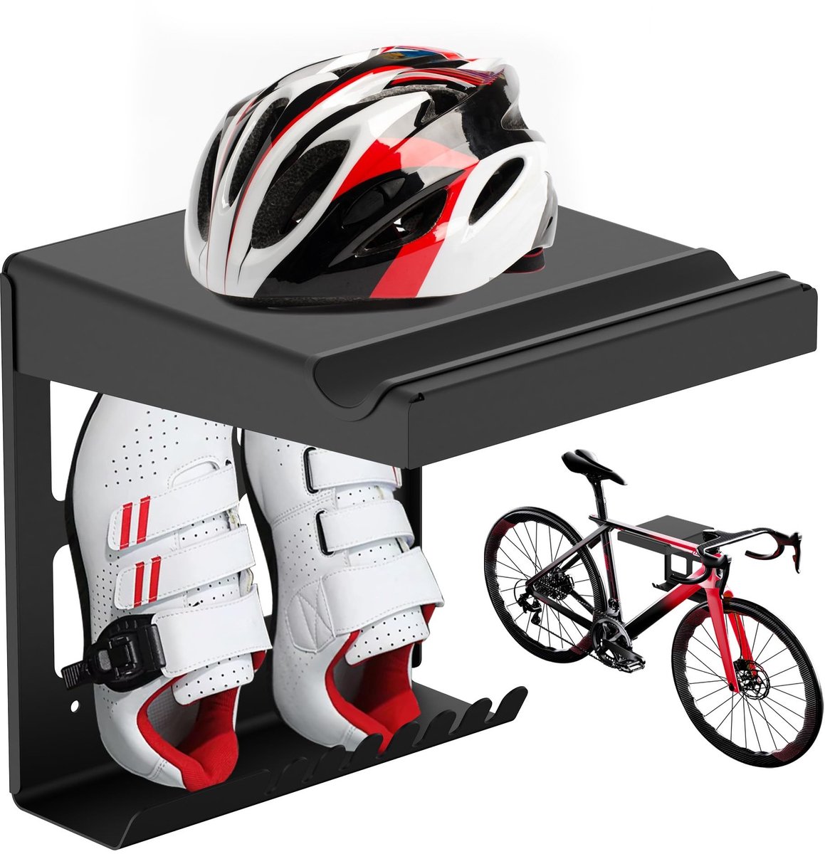 Omgoods - Wandbeugel voor Fietsen met Extra Opbergruimte