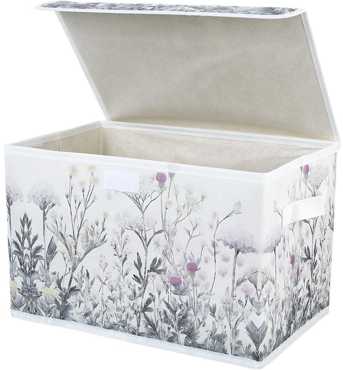 Omgoods - Vouwbare Opbergdoos met Bloemenprint en Handvat