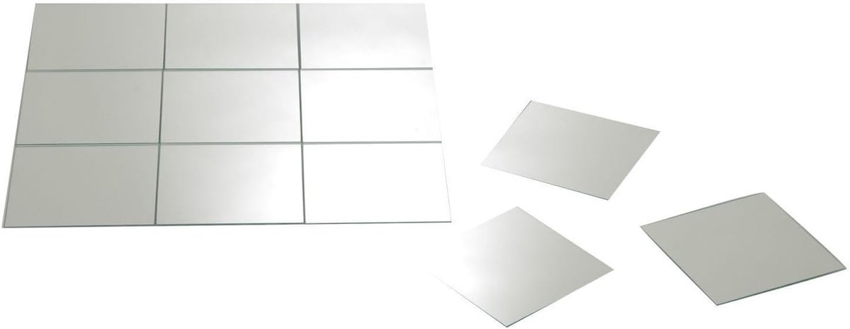 SnelShoppen - Spiegeltegels Wandspiegel Tegelspiegel Set van 12 Zelfklevende Glas Spiegeltegels 15x15 cm voor Huiskamer Badkamer en Decoratie