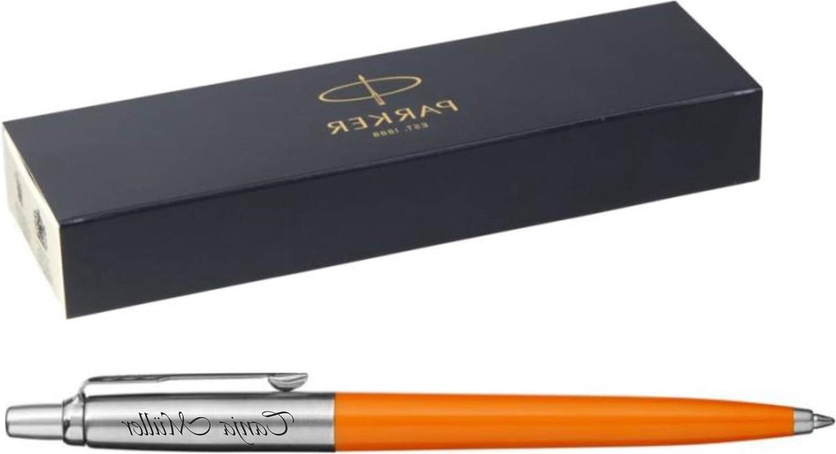 Balpen met Gravure - Schrijfgerei Pennen - Persoonlijk Cadeau - Lasergravure Mogelijk - 128 cm - Oranje