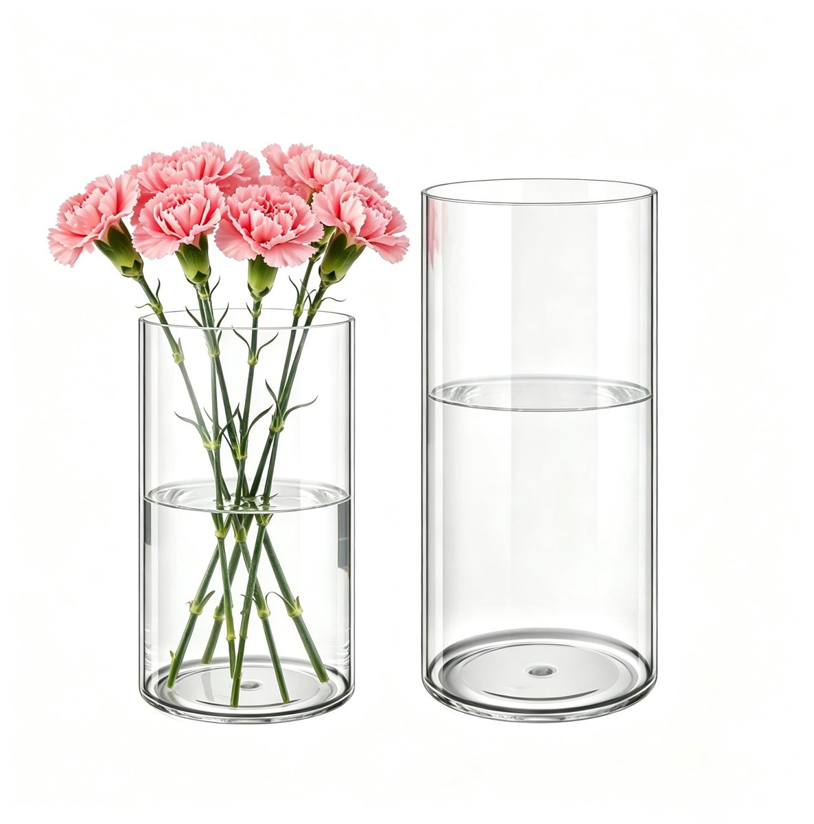 Omgoods - Set van 2 Acryl Vazen voor Verse en Gedroogde Bloemen