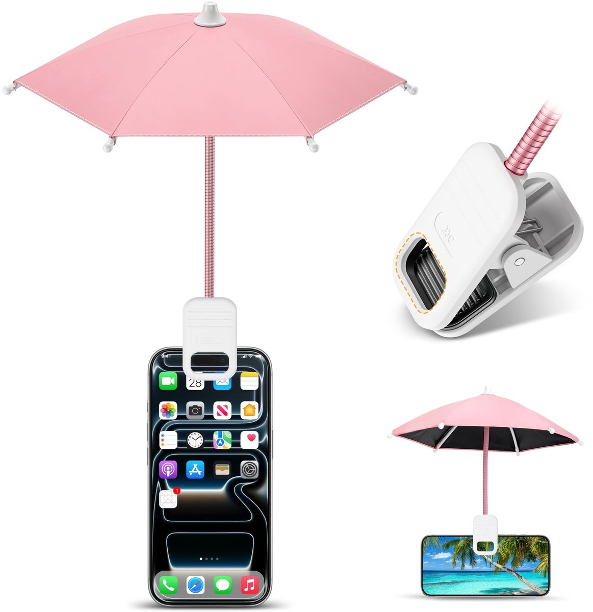 Omgoods - Mini Mobiele Telefoonparaplu met UPF 45+ Bescherming