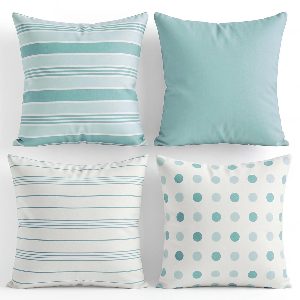 Omgoods - Set van 4 Kussenhoezen 45 x 45 cm Mintgroen