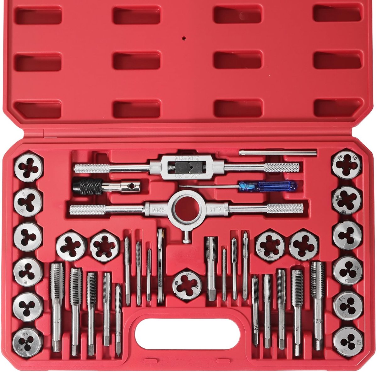 Omgoods - 40-delige Draadsnijset voor Metrische Schroefdraden M3-M12