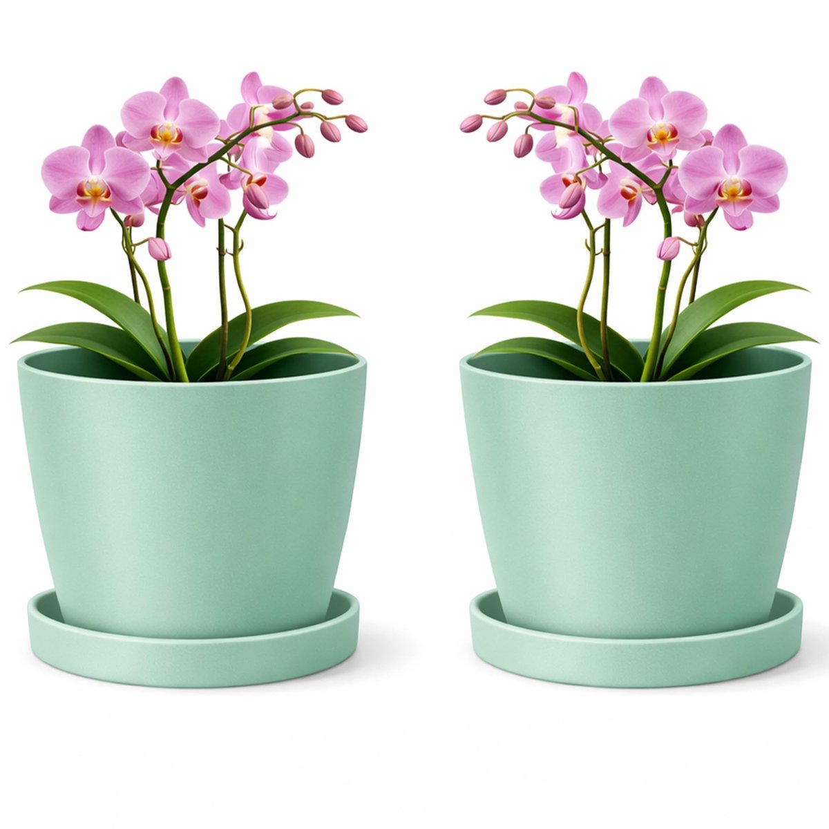 Omgoods - Matte Bloempot Set van 2 - Decoratieve Potten voor Planten, Ø 14 cm
