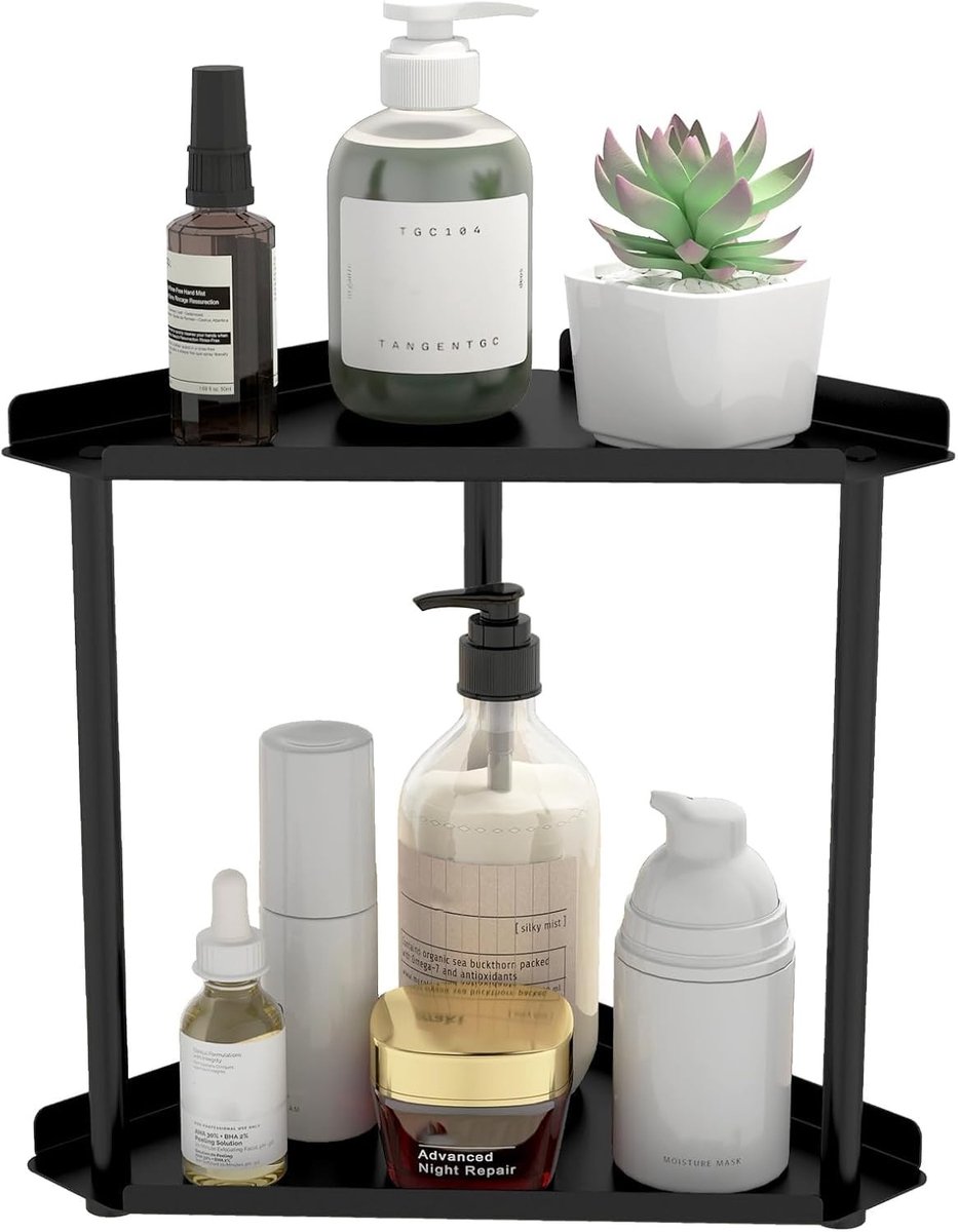 Omgoods - Compact Hoekrek met 2 Etages voor Badkamer of Keuken