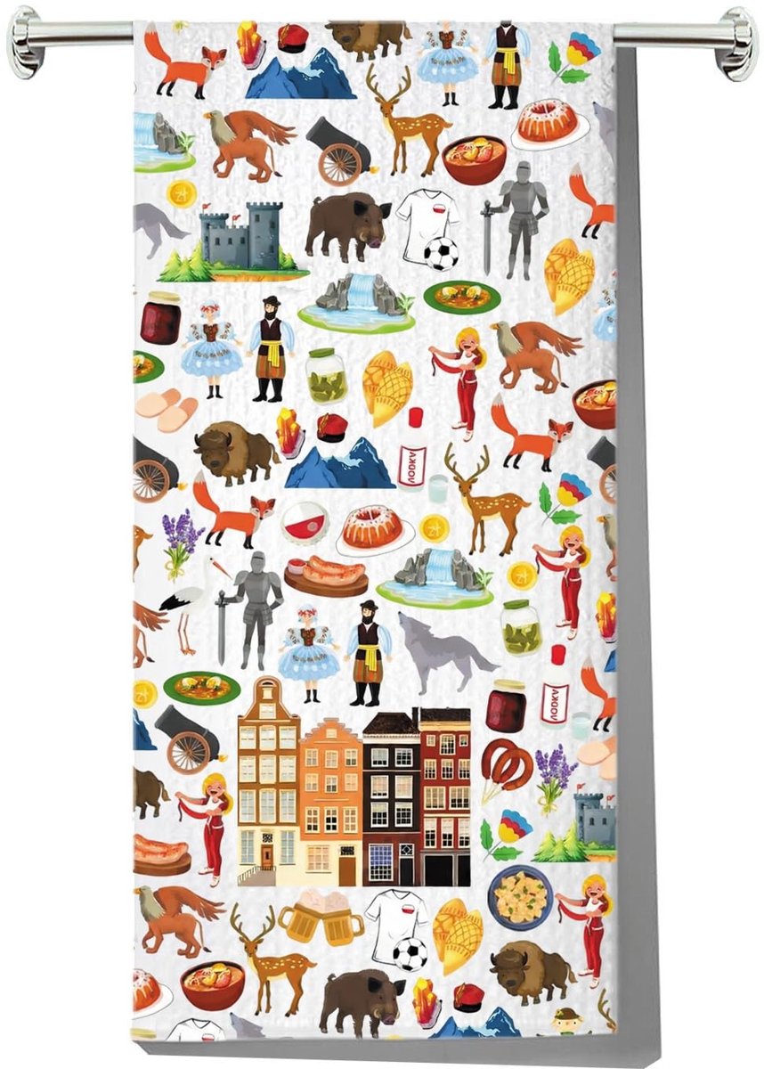 Omgoods - Poolse Theedoeken met Cultuurthema - Katoenen Keukenhanddoek voor Voedselgeschenken