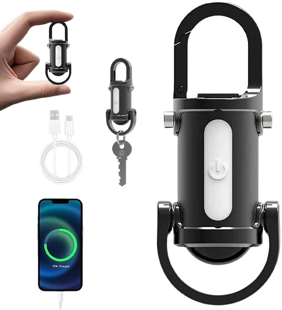 Omgoods - Draagbare Oplaadbare Mini Zaklamp - 1200 Lumen Sleutelhanger