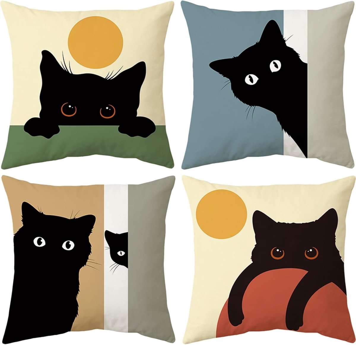 Set van 4 Decoratieve Velvet Kussenhoezen 45 x 45 cm met Verborgen Rits voor Sofa en Tuin