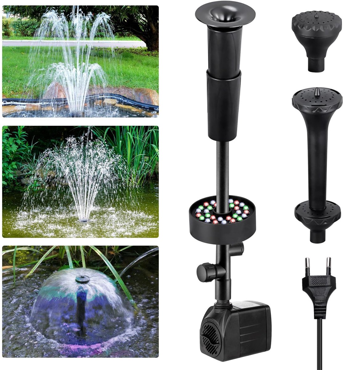 Omgoods - Waterpomp voor Vijver met LED Verlichting en Filter 2000 L/H