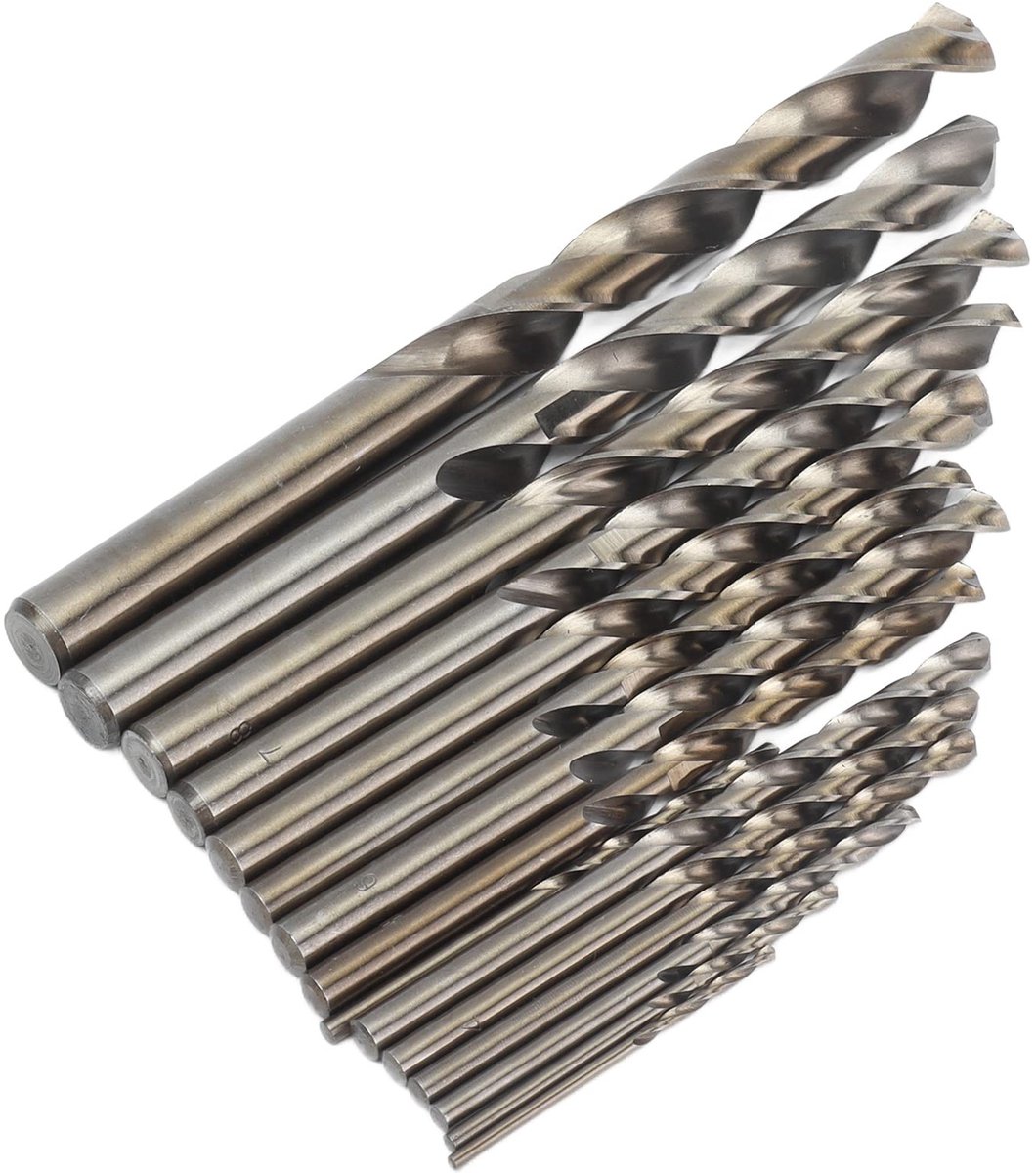 Omgoods - Spiraalborenset van 15 Kobaltboren voor Harde Metalen
