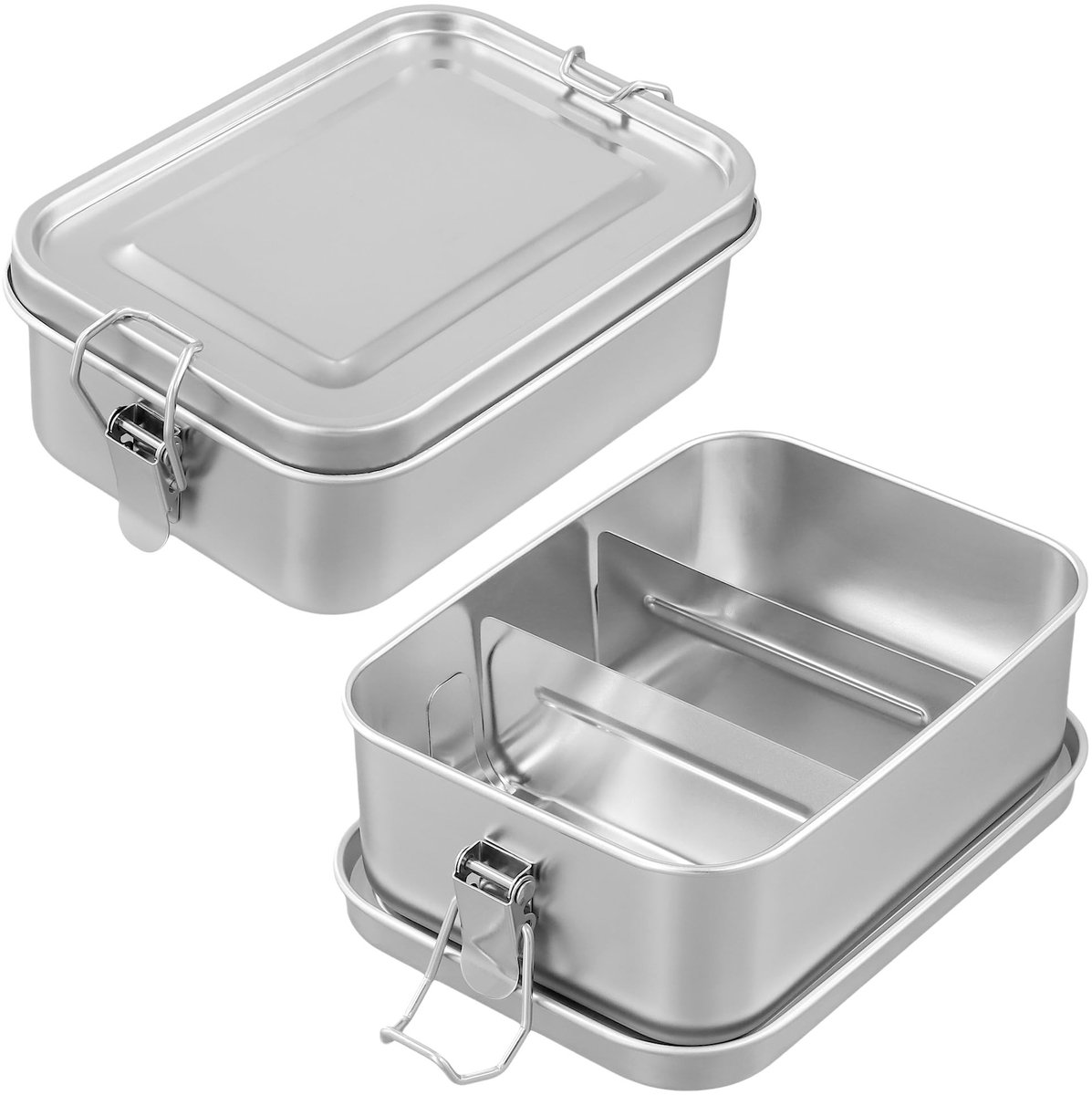 Omgoods - Broodtrommel met 2 Vakken en Beweegbare Scheidingswand - Set van 2