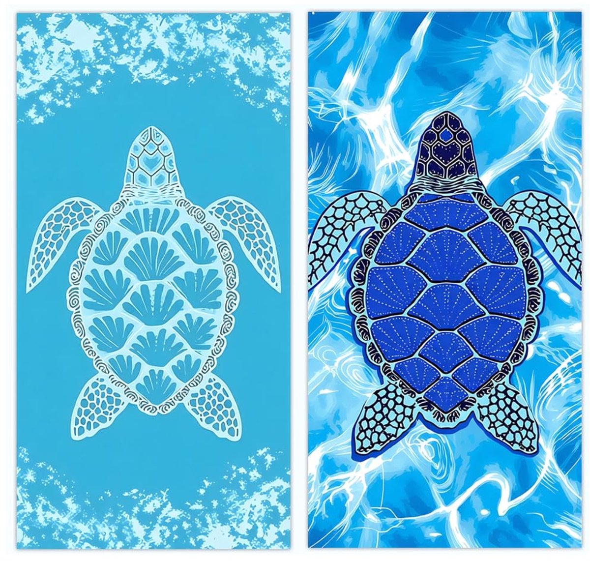 Omgoods - Set van 2 Strandspeelgoed met Zeeschildpadprint, 75 x 150 cm