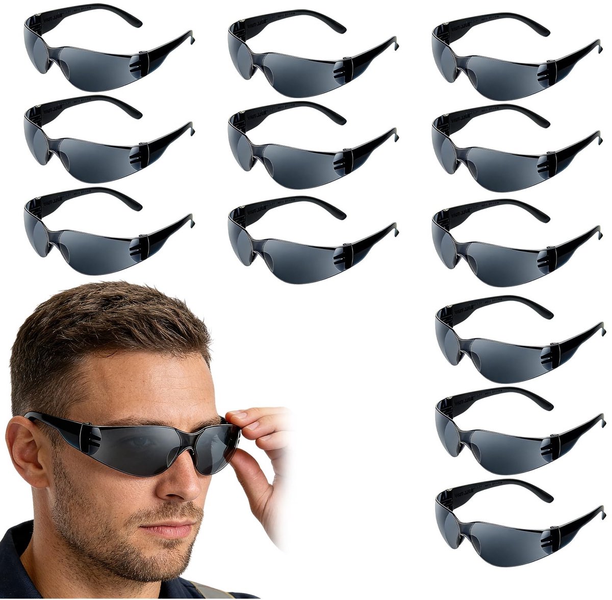 Omgoods - Set van 12 Veiligheidsbrillen voor Brildragers
