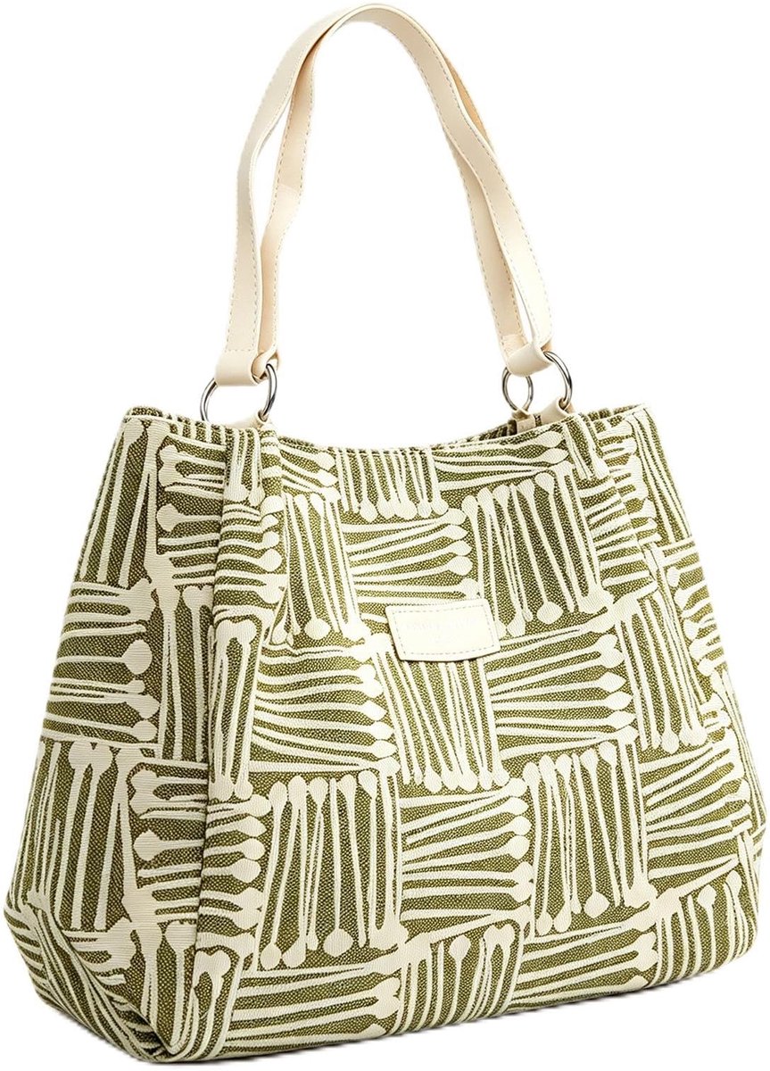 Omgoods - Dames Canvas Schoudertas met Ritssluiting
