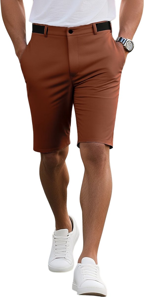 Currero Korte Broek Heren Golfbroek Spijkerbroek met Zakken Volwassenen Jongens Shorts Kameel Multicolor