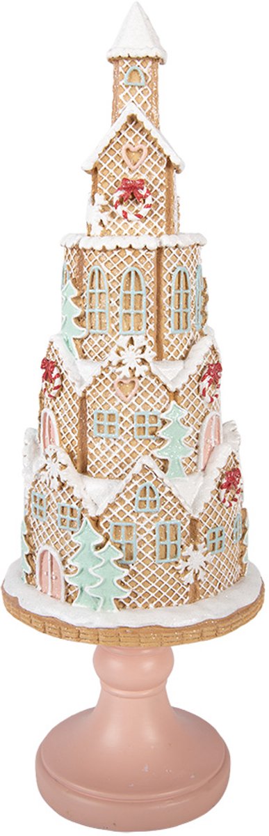 Clayre & Eef Gingerbread house Ø 14x40 cm Bruin Kunststof