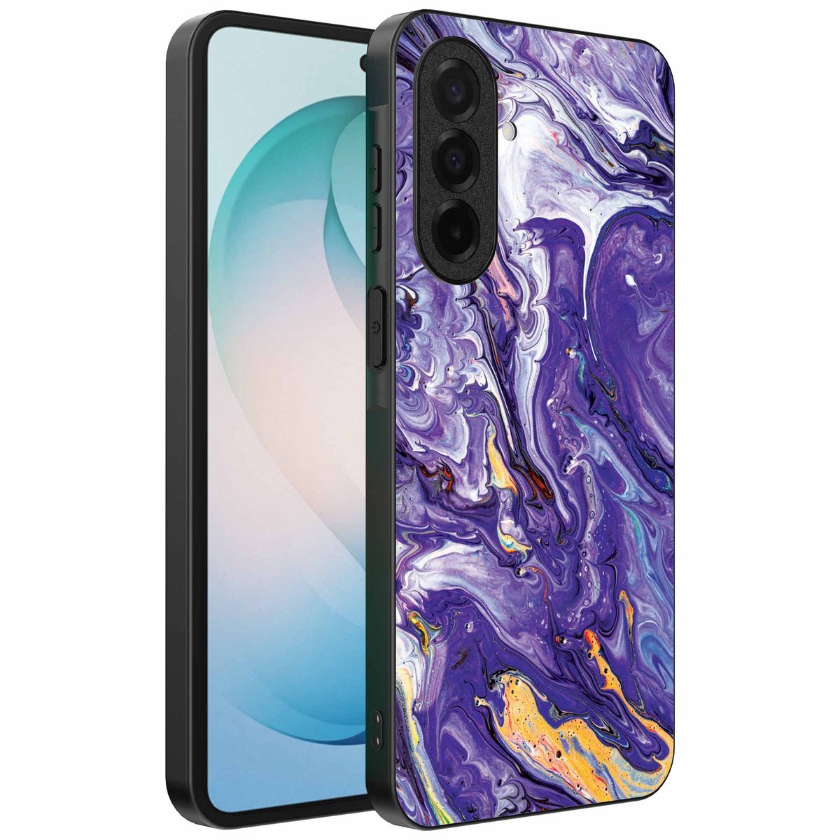 Geschikt voor Samsung Galaxy S26 Plus Telefoonhoesje met Paars Goud Marmer Opdruk - TPU Backcover Case Purple Gold Marble Design - Paars Goud - Smartphonica geschikt voor Samsung Galaxy S26 Plus