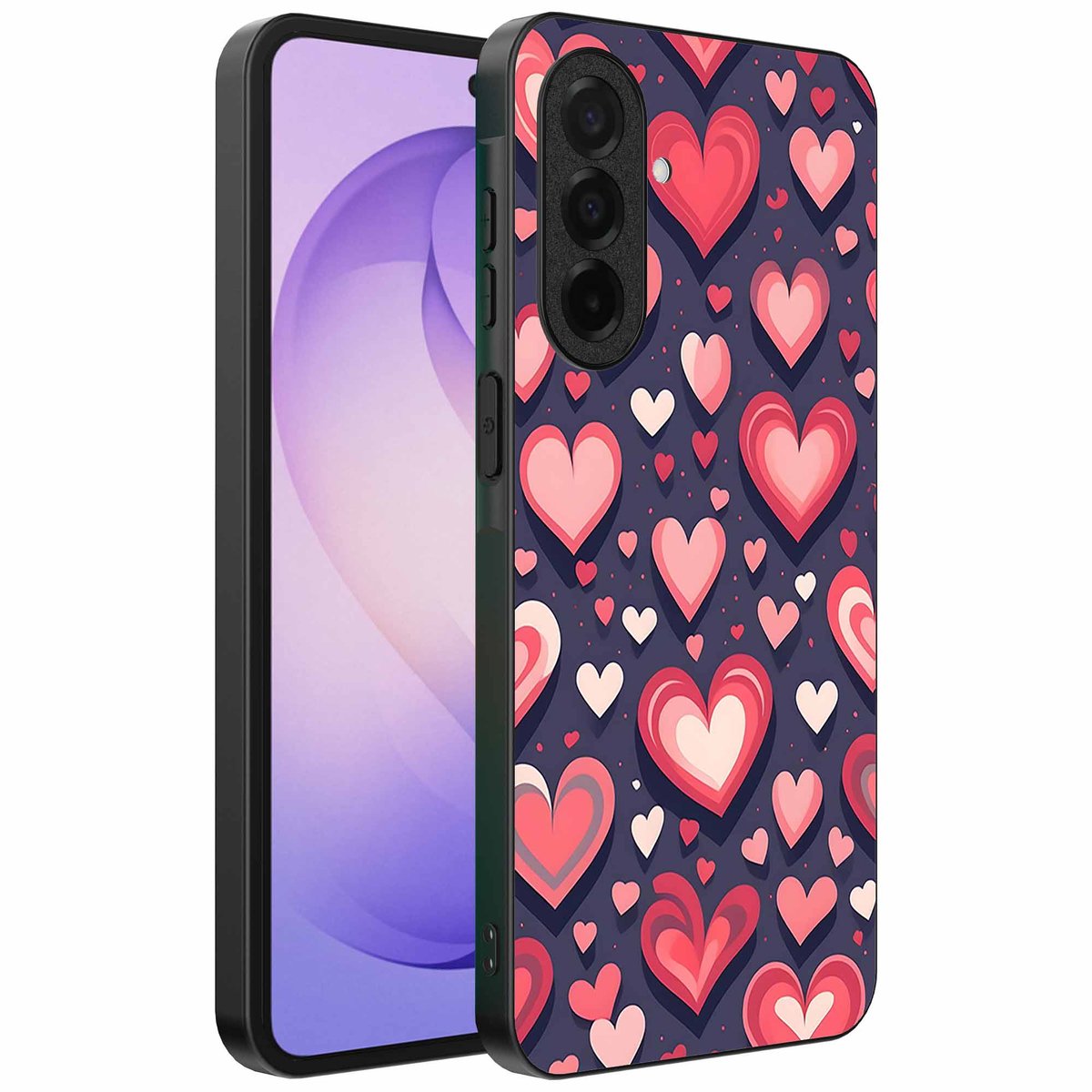 Geschikt voor Samsung Galaxy S26 Telefoonhoesje met Hartjes Opdruk - TPU Backcover Case With Heart Design - Smartphonica geschikt voor Samsung Galaxy S26