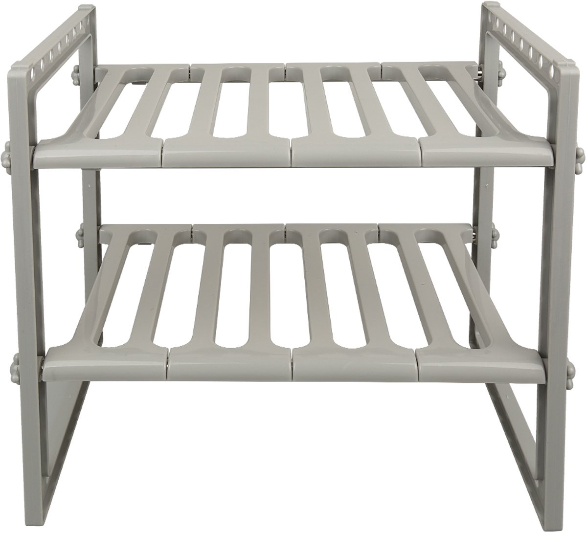 PIPIPOXER Gootsteenkast Organizer - Gootsteenrek - Afwasrek– Uitrekbaar 38 Tot 70 cm – Opbergrek - RVS- Keukenrek-Keukenkastorganizers – Pannenrek- Aanrecht -grijs